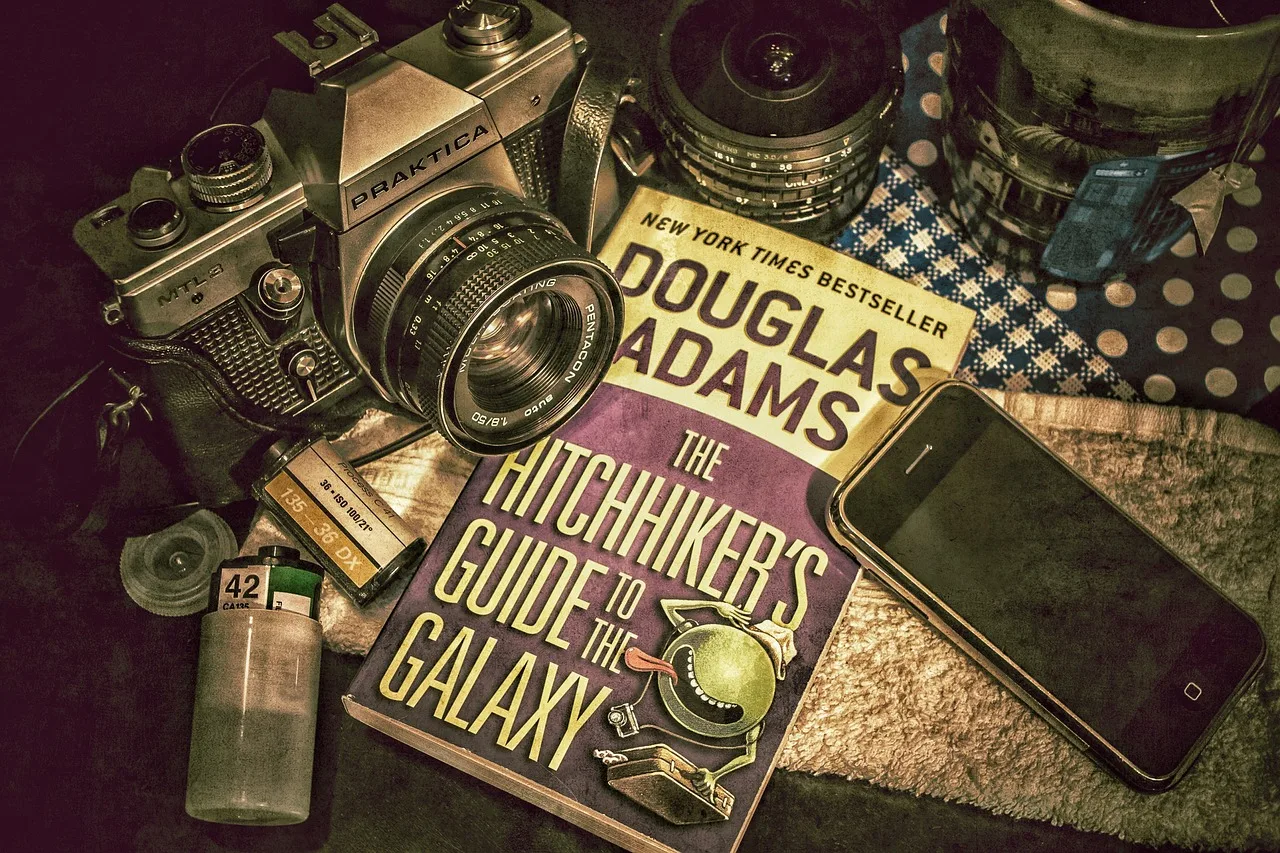 douglas, tea cup, adams, hitchhikers, guide, galaxy, analog, film, photography, iphone, vintage, fisheye, towel, book, tea, cup, relaxation, hot, table, prepared, morning, brown book, brown books, brown relax, brown tea, brown galaxy, brown table, brown film, brown photography, brown vintage, brown iphone, brown cup, brown morning